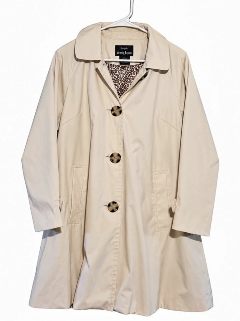 Dennis Basso Women's Trench Coat Beige Size P-L Like New